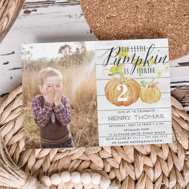 Little Pumpkin Custom Age Birthday Party Foto Einladung (Von Creator hochgeladen)