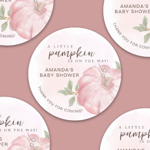 Little Pumpkin Danke Autumn Fall Baby Shower Runder Aufkleber
