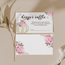 Little Pumpkin Diaper Raffle Pink Floral