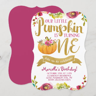 Little Pumpkin Einladung zum ersten Geburtstag