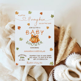 Little Pumpkin Elegant Baby Dusche Herbst Herbst Einladung