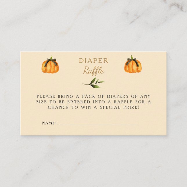 Little Pumpkin Elegant Halloween Thema Kinderdusch Begleitkarte (Vorderseite)