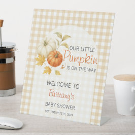 Little Pumpkin Erntedank Kinderdusche Willkommen Sockelschild