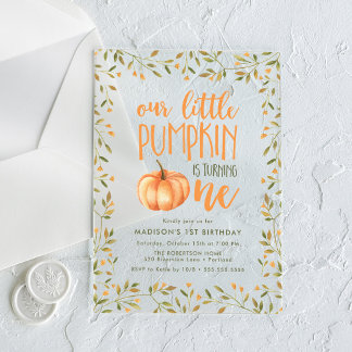 Little Pumpkin Erste Geburtstagsparty Acryleinladungen