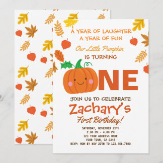Little Pumpkin Erster Geburtstag Einladung