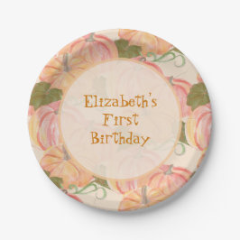 Little Pumpkin Erster Geburtstag Individuelle Name Pappteller