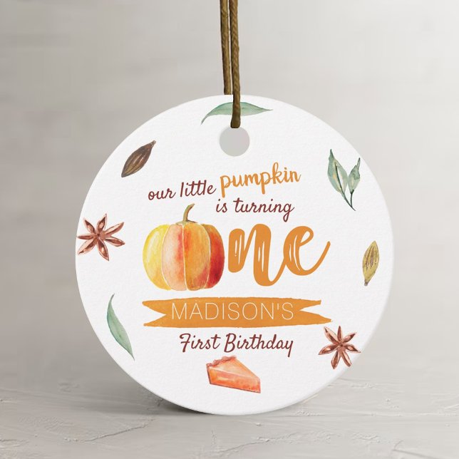 Little Pumpkin Fall 1. Geburtstag Geschenkanhänger (Von Creator hochgeladen)