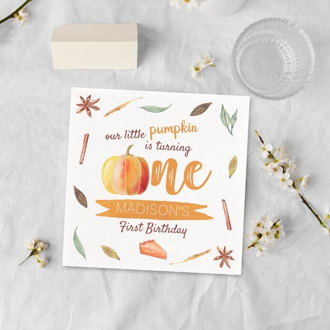 Little Pumpkin Fall 1. Geburtstag Serviette (Von Creator hochgeladen)
