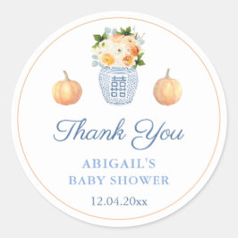 Little Pumpkin Fall Baby Duschdusche Gefallen Runder Aufkleber