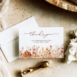 Little Pumpkin Fall Baby Dusche Danke Karte