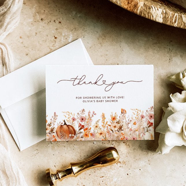 Little Pumpkin Fall Baby Dusche Danke Karte (Von Creator hochgeladen)