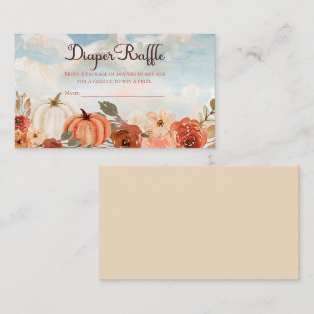 Little Pumpkin | Fall Baby Dusche Windeln Windeln  Begleitkarte (Vorne/Hinten)