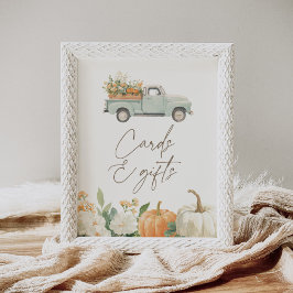 Little Pumpkin Fall Baby Duschkarten und Geschenke Poster
