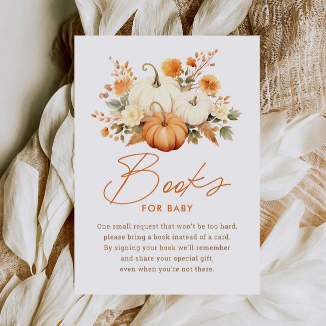 Little Pumpkin Fall Baby Shower Books für Baby Begleitkarte (Von Creator hochgeladen)