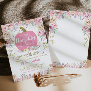 Little Pumpkin Fall Baby Shower Invitation Girl Einladung