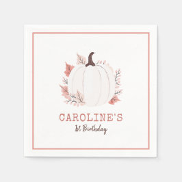 Little Pumpkin Fall Birthday Serviette
