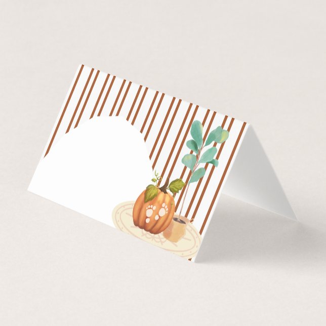 Little Pumpkin Fall Blank Platzkarte (Vorderseite)