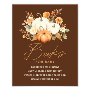 Little Pumpkin Fall Books for Baby Shooting Sign Fotodruck