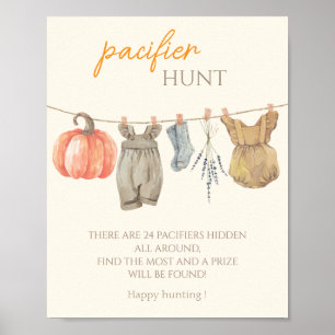 Little Pumpkin Fall Clothes Girl-Schnuller Poster