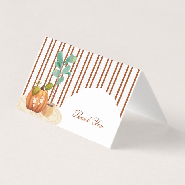 Little Pumpkin Fall Danke-Karte (Vorderseite)