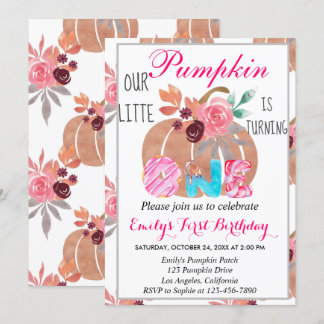 Little Pumpkin Fall Donut Candy 1. Geburtstag Einladung
