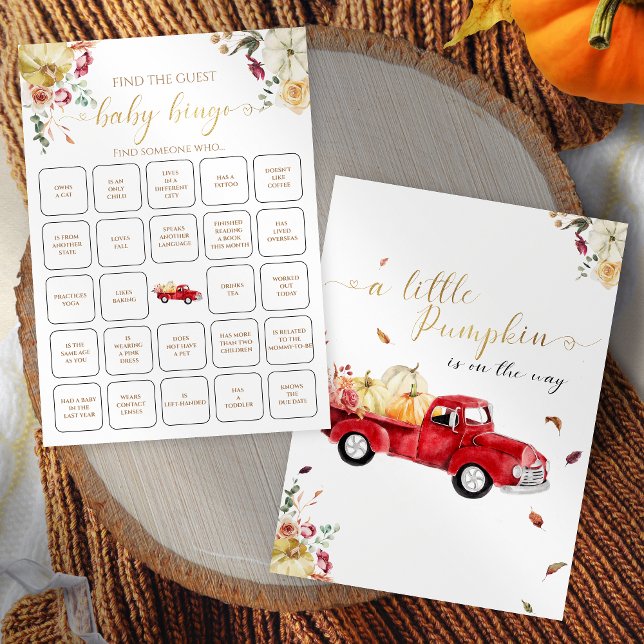 Little Pumpkin Fall Finde das Baby Bingo Spiel Einladung (Von Creator hochgeladen)