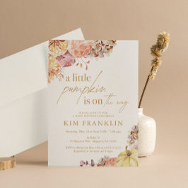 Little Pumpkin Fall Floral Baby Dusche Einladung