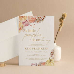 Little Pumpkin Fall Floral Baby Dusche Einladung