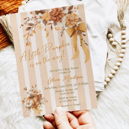Little Pumpkin Fall Floral Baby Shower Invitation Einladung