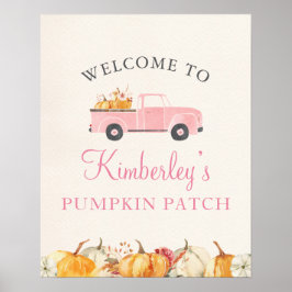 Little Pumpkin Fall Floral Girl Geburtstag Willkom Poster