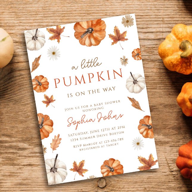 Little Pumpkin fall Gender Neutral Baby Shower Inv Einladung (Von Creator hochgeladen)