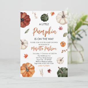Little Pumpkin Fall Gender Neutral Baby Shower Inv Einladung