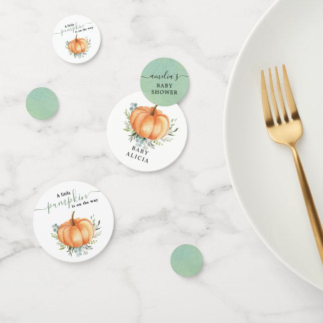 Little Pumpkin Fall Greenerage Foliage Baby Shower Konfetti (Gruppe)