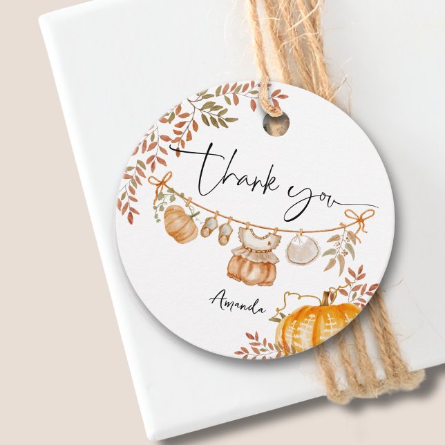 Little Pumpkin Fall Herbstdusche Danke Geschenkanhänger (Von Creator hochgeladen)