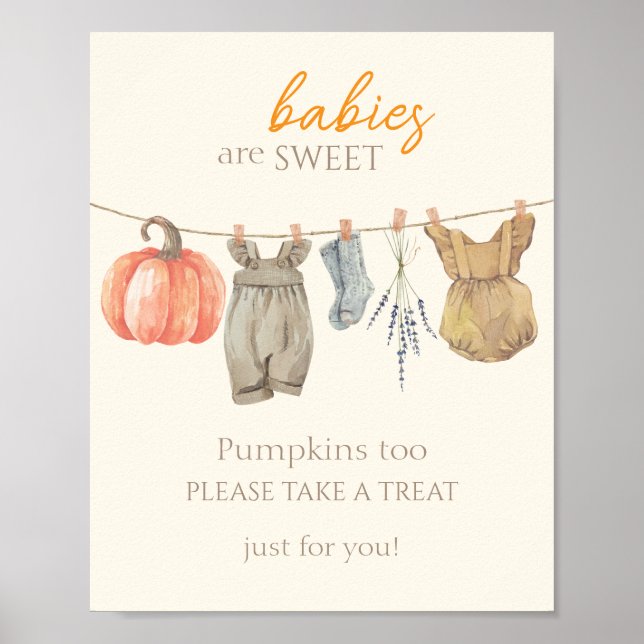 Little Pumpkin Fall Kleidung Girl Babies sind süß Poster (Vorne)
