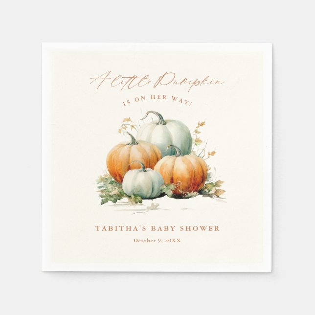 Little Pumpkin Fall Neutral Baby Dusche Serviette (Vorderseite)