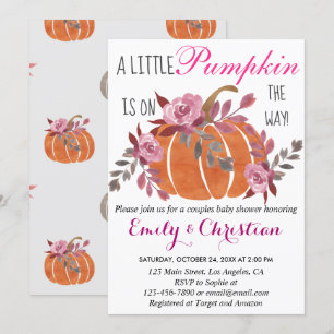 Little Pumpkin Fall Paare Baby Dusche Bläschen Einladung