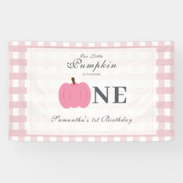 Little Pumpkin Fall Pastel Pink Erster Geburtstag Banner