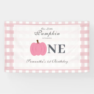 Little Pumpkin Fall Pastel Pink Erster Geburtstag Banner