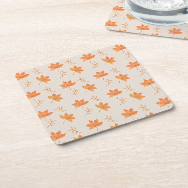 Little Pumpkin Fall Pattern Erster Geburtstag Rechteckiger Pappuntersetzer (angewinkelt)