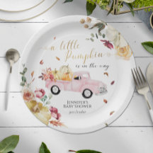 Little Pumpkin Fall Pink Vintag Truck Baby Dusche