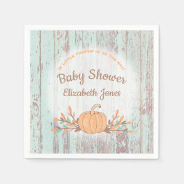 Little Pumpkin Fall Rustic Baby Dusche Serviette