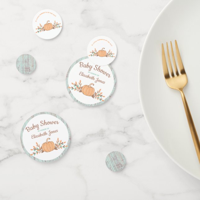 Little Pumpkin Fall Rustic Baby Showtisch Konfetti (Gruppe)