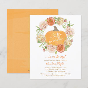 Little Pumpkin Fall Wreath Baby Dusche Einladung