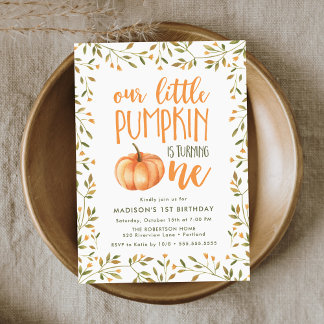 Little Pumpkin First Birthday Party Einladung