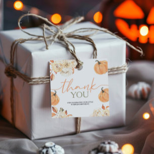 Little Pumpkin First Birthday Square Geschenkanhänger