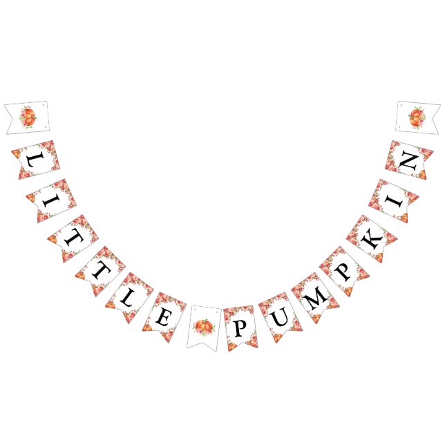 Little Pumpkin Floral Baby Shower Wimpelkette (Alle)