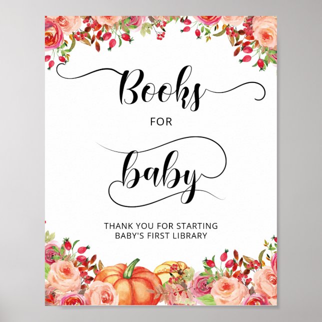 Little Pumpkin Floral Books for Baby Poster (Vorne)