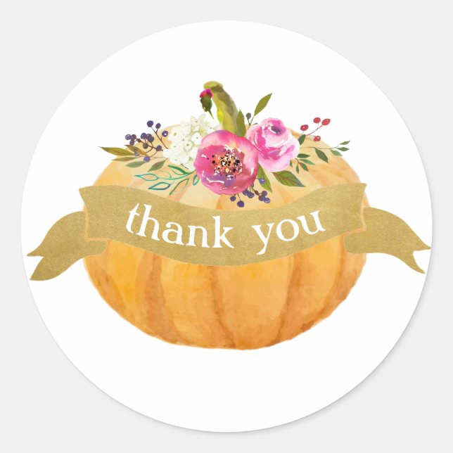 Little Pumpkin Floral Fall Sticker (Vorderseite)