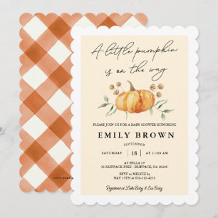 Little Pumpkin Floral Neutral Baby Shower Einladung